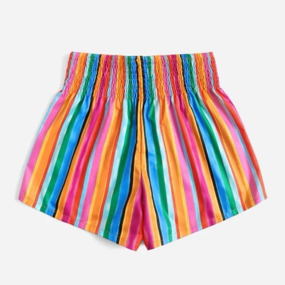 Striped Paper Bag Waist Shorts, NWT - Picture 2 of 6